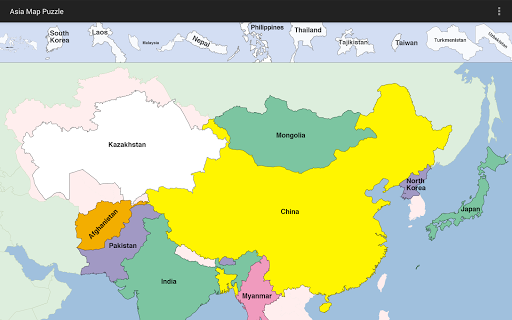 Asia Map Puzzle - Gameplay image of android game