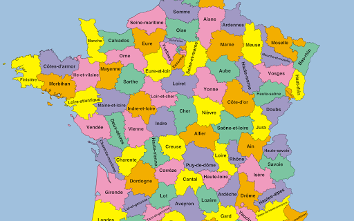 France Departments Map Puzzle - Gameplay image of android game