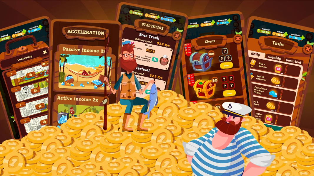 Fisher Tycoon Simulator - Fish - عکس بازی موبایلی اندروید