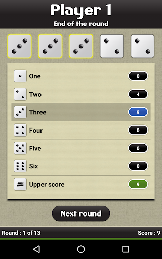 Yatzy - Gameplay image of android game