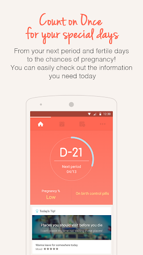 Once -A special period tracker - Image screenshot of android app