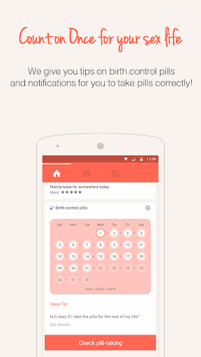 Once -A special period tracker - Image screenshot of android app