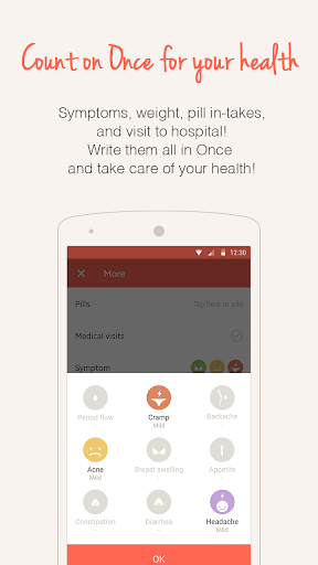 Once -A special period tracker - Image screenshot of android app