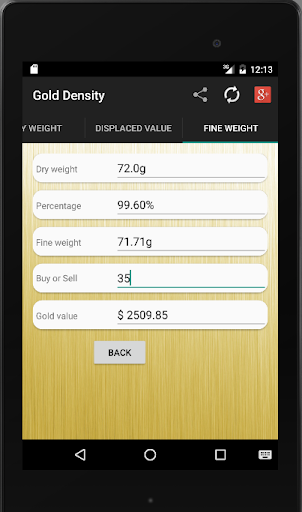 Gold Density - عکس برنامه موبایلی اندروید