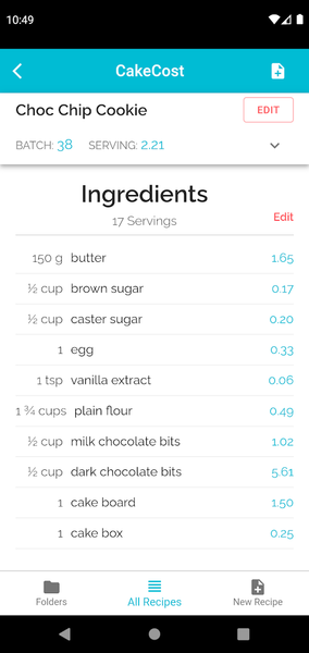 CakeCost - عکس برنامه موبایلی اندروید
