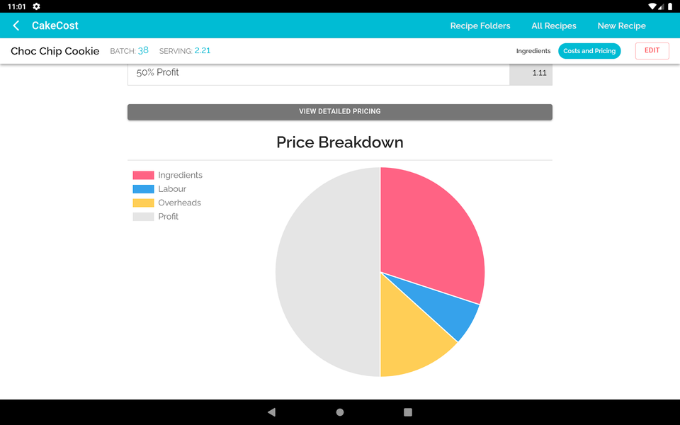 CakeCost - عکس برنامه موبایلی اندروید