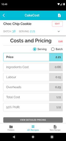 CakeCost - عکس برنامه موبایلی اندروید