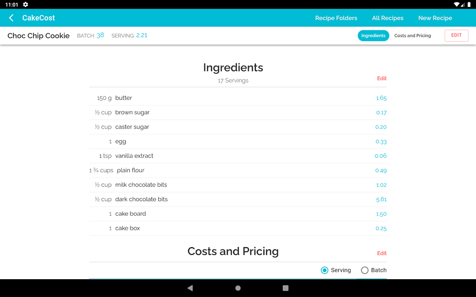 CakeCost - عکس برنامه موبایلی اندروید