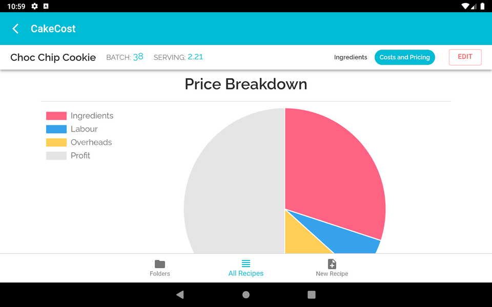 CakeCost - عکس برنامه موبایلی اندروید