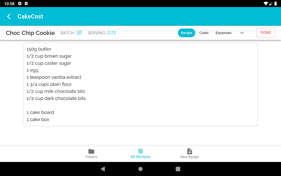 CakeCost - عکس برنامه موبایلی اندروید