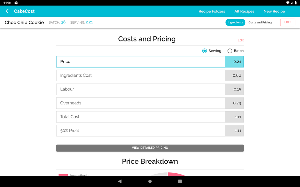 CakeCost - عکس برنامه موبایلی اندروید