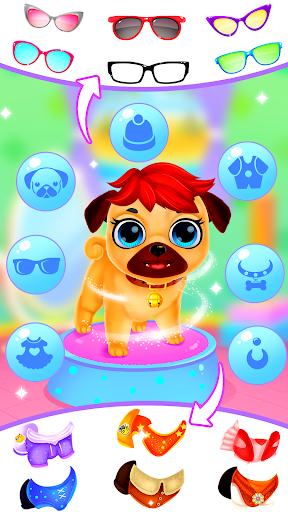 Puppy Pug at Animal Hair Salon - Image screenshot of android app