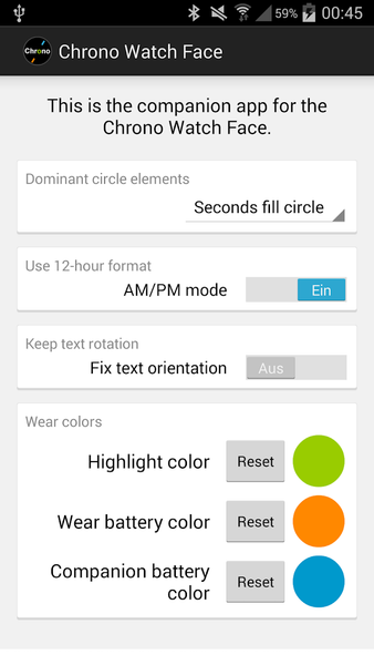 Chrono Watch Face for Wear - عکس برنامه موبایلی اندروید