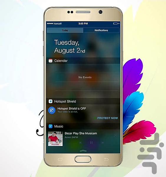 پنل اعلان آیفون 8 - Image screenshot of android app