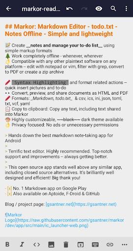 Markor: Edit Markdown offline - عکس برنامه موبایلی اندروید