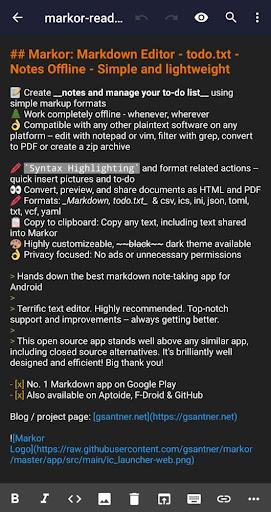 Markor: Edit Markdown offline - عکس برنامه موبایلی اندروید