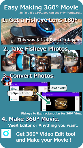 Fisheye2VR Image Converter - عکس برنامه موبایلی اندروید