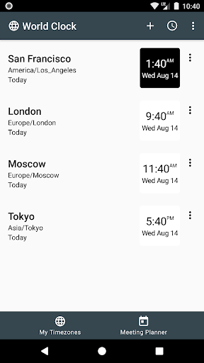 World Clock Widget - Image screenshot of android app