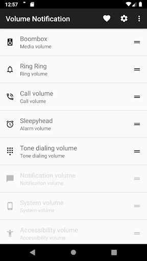 Volume Notification - عکس برنامه موبایلی اندروید