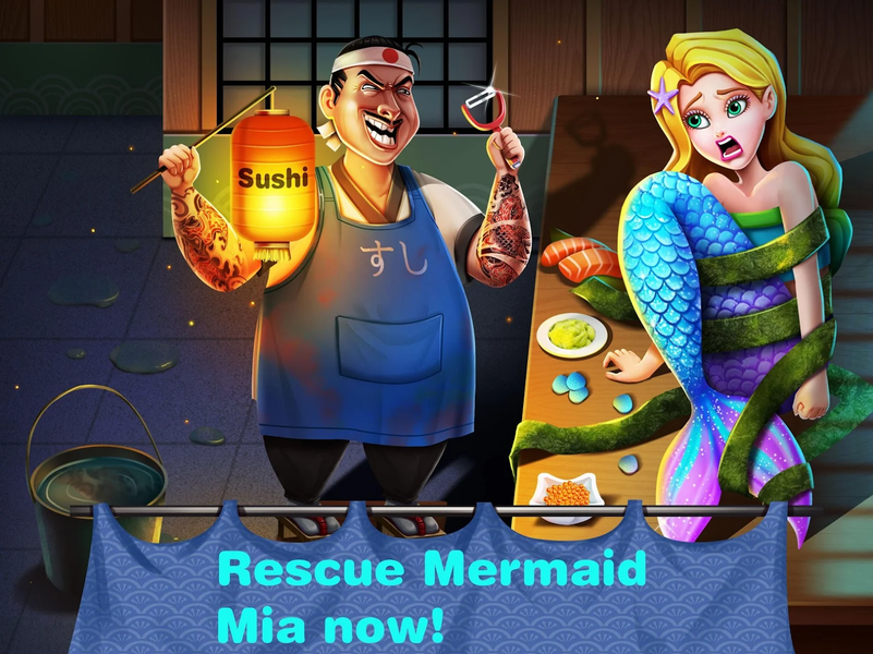 Mermaid Secrets16 – Save a Mermaid Princess Sushi - Image screenshot of android app