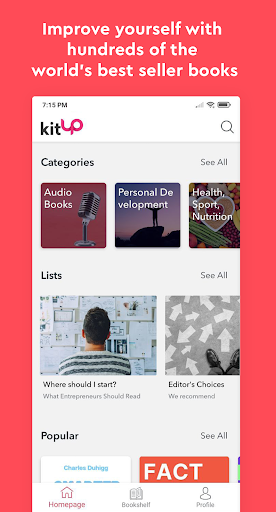 kitUP: Audiobook Summaries - عکس برنامه موبایلی اندروید