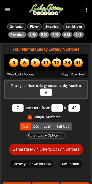 Lotto on sale lucky pick