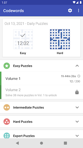 Codeword Puzzles (Crosswords) - Gameplay image of android game