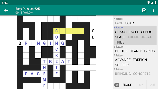 Fill-In Crosswords - Gameplay image of android game