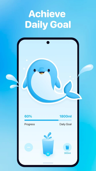 Water Tracker-Dolphin Reminder - عکس برنامه موبایلی اندروید