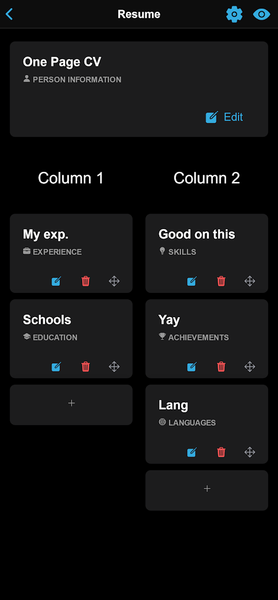One Page CV: Create Resume PDF - Image screenshot of android app