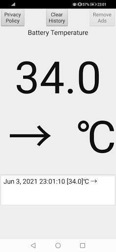 Phone Battery Temperature ℃ - عکس برنامه موبایلی اندروید