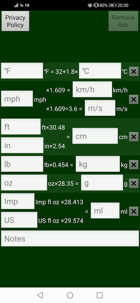 Unit Converters in ft lb oz - Image screenshot of android app