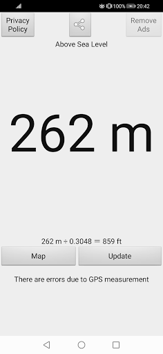 Altitude Altimeter (m) - Image screenshot of android app