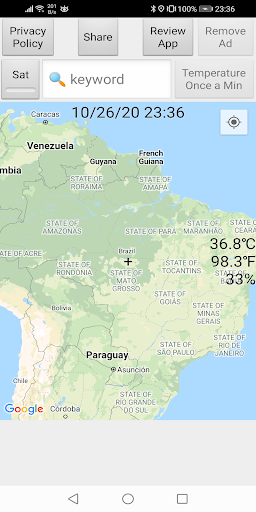 thermometer hygrometer on map - عکس برنامه موبایلی اندروید