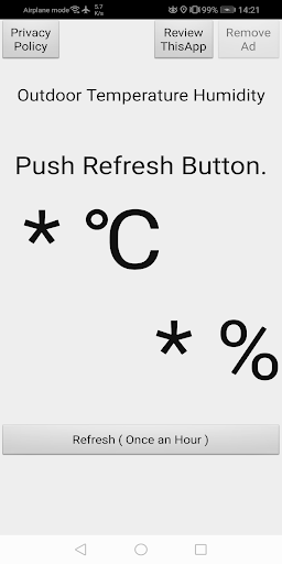 Celsius thermometer hygrometer - Image screenshot of android app