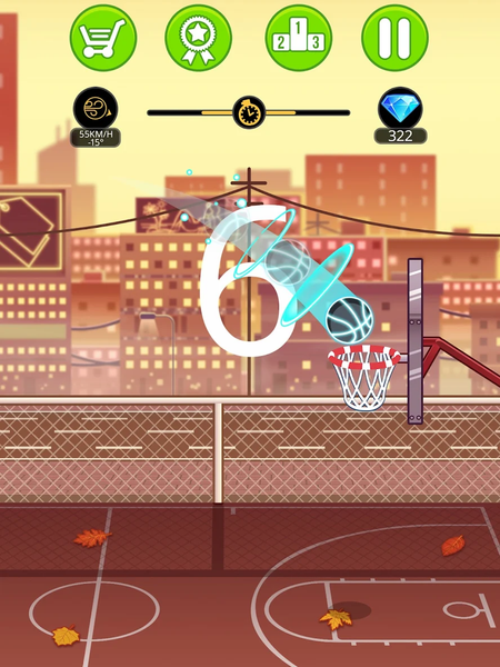 Basketball serial shooter - Gameplay image of android game