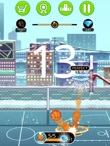 Basketball serial shooter - Gameplay image of android game