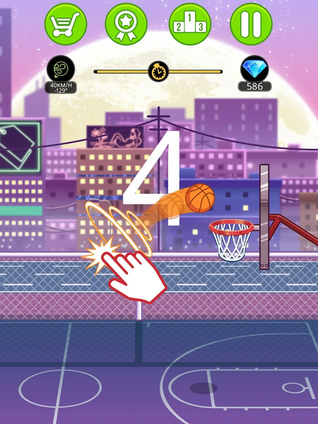 Basketball serial shooter - Gameplay image of android game