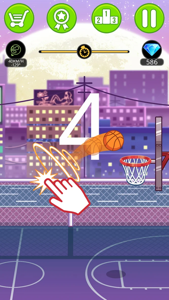 Basketball serial shooter - Gameplay image of android game