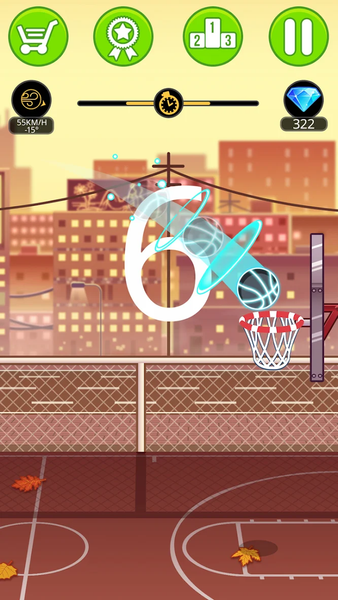 Basketball serial shooter - Gameplay image of android game