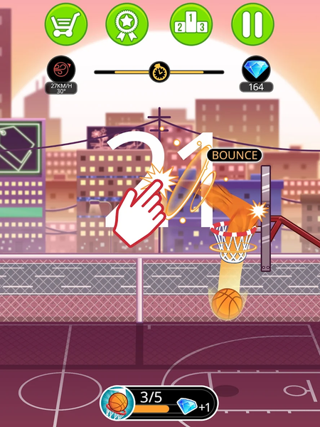 Basketball serial shooter - Gameplay image of android game