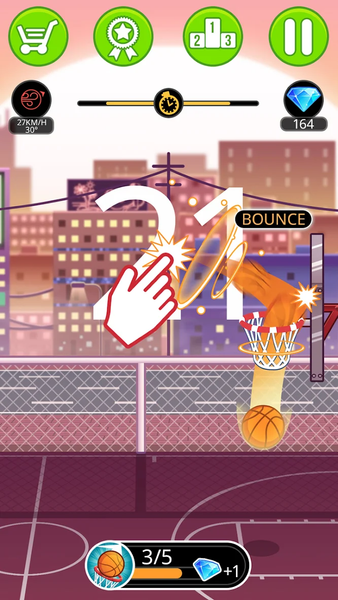 Basketball serial shooter - Gameplay image of android game