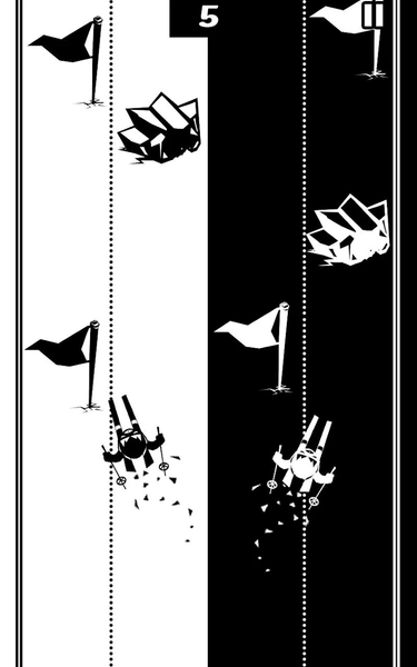Black & white ski challenge - Gameplay image of android game