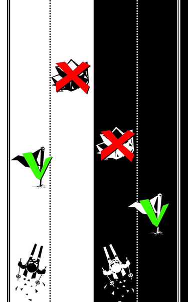 Black & white ski challenge - Gameplay image of android game