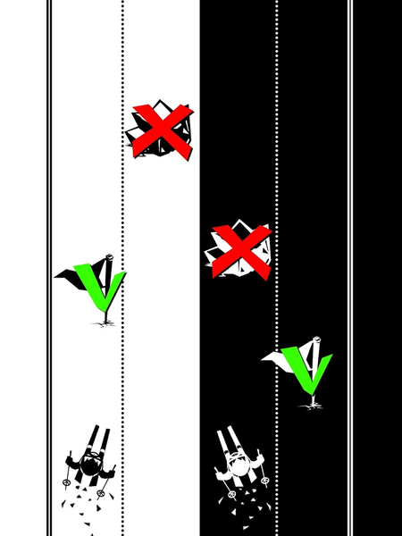 Black & white ski challenge - Gameplay image of android game