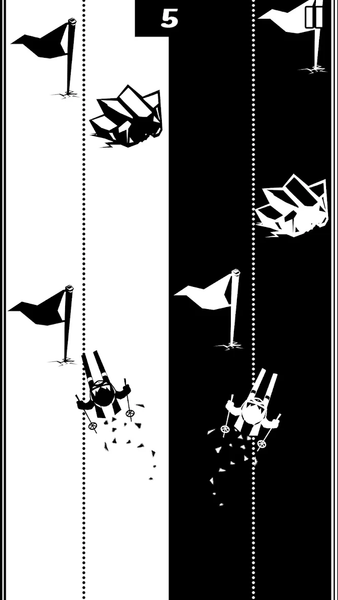 Black & white ski challenge - Gameplay image of android game