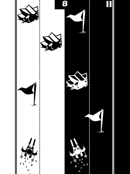 Black & white ski challenge - Gameplay image of android game