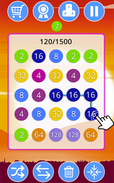 2-4-8 : link identical numbers - Gameplay image of android game