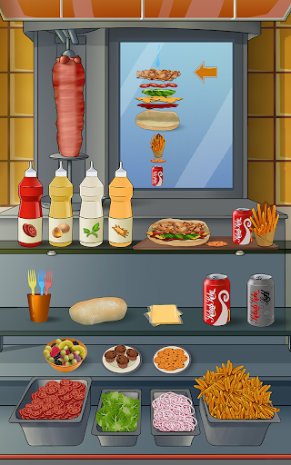 Doner Kebab: salad, tomatoes, - Gameplay image of android game