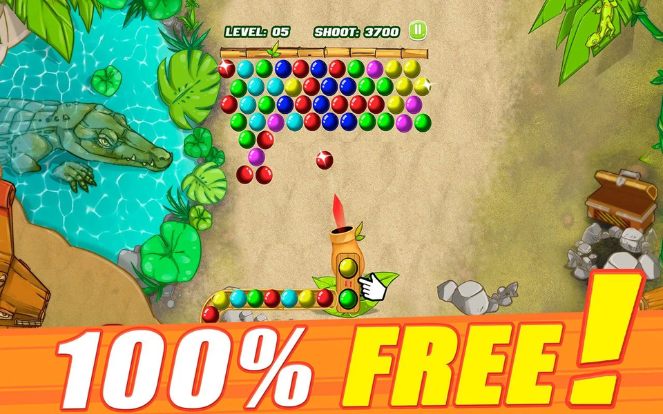 Jungle Shooter Bubble Mania - Gameplay image of android game